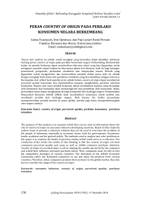peran country of origin pada perilaku konsumen negara berkembang