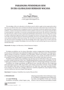 paradigma pendidikan seni di era globalisasi berbasis wacana