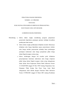 peraturan bank indonesia nomor : 6/11/pbi/2004 tentang suku