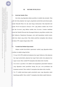 III. METODE PENELITIAN 3.1. Jenis dan Sumber Data Jenis data