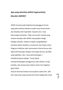 Apa yang attention deficit hyperactivity disorder