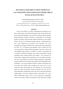 bagaimana kemampuan siswa sd dengan gaya kognitif field