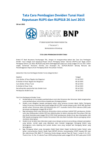 Tata Cara Pembagian Deviden Tunai Hasil Keputusan