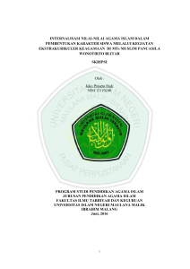 INTERNALISASI NILAI-NILAI AGAMA ISLAM DALAM