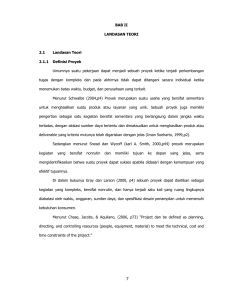 BAB II LANDASAN TEORI 2.1 Landasan Teori 2.1.1 Definisi Proyek