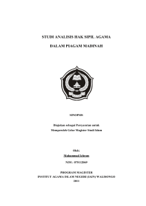 STUDI ANALISIS HAK SIPIL AGAMA DALAM PIAGAM MADINAH