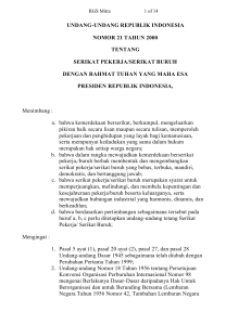 undang-undang republik indonesia nomor 21 tahun 2000 tentang