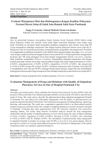 Evaluasi Manajemen Obat dan Hubungannya dengan Kualitas