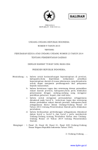 Undang-Undang Nomor 9 Tahun 2015