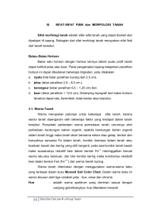 III. SIFAT-SIFAT FISIK dan MORFOLOGI TANAH Sifat