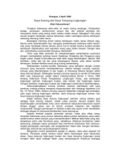 Daya Dukung dan Daya Tampung Lingkungan