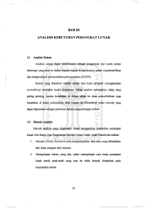 BABIll ANALISIS KEBUTUHAN PERANGKAT LUNAK