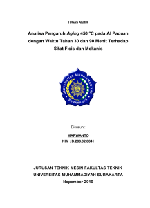 Analisa Pengaruh Aging 450 ºC pada Al Paduan dengan Waktu