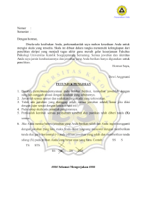 Nomer : Semester : Dengan hormat, Disela-sela