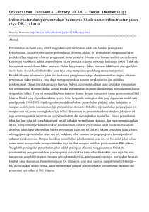 Infrastruktur dan pertumbuhan ekonomi: Studi kasus infrastruktur