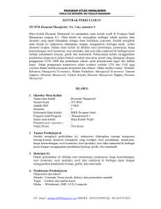 KONTRAK PERKULIAHAN 353 WM Ekonomi Manajerial