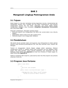 BAB 3 Mengenali Lingkup Pemrograman Anda