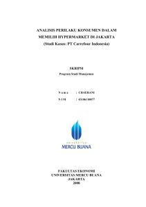 ANALISIS PERILAKU KONSUMEN DALAM MEMILIH