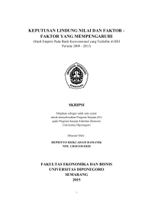 keputusan lindung nilai dan faktor - faktor yang