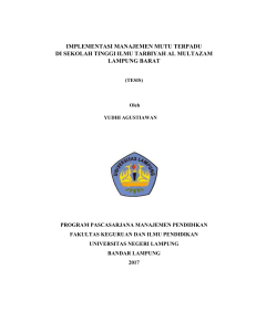 implementasi manajemen mutu terpadu di sekolah tinggi ilmu