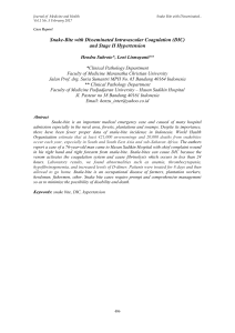 Snake-Bite with Disseminated Intravascular Coagulation (DIC) and