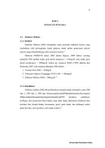 4 BAB 2 TINJAUAN PUSTAKA 2.1. Diabetes Melitus 2.1.1. Definisi