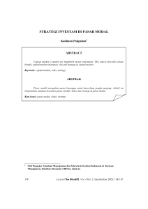 STRATEGI INVESTASI DI PASAR MODAL