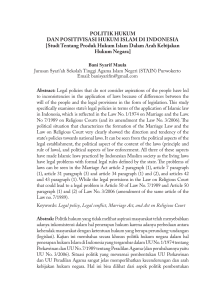 POLITIK HUKUM DAN POSITIVISASI HUKUM ISLAM DI