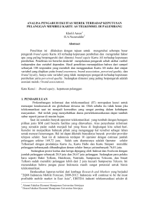 ANALISA PENGARUH EKUITAS MEREK TERHADAP KEPUTUSAN