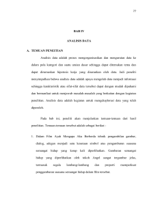 BAB IV ANALISIS DATA A. TEMUAN PENEITIAN Analisis data