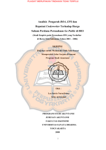 Analisis Pengaruh ROA, EPS dan Reputasi