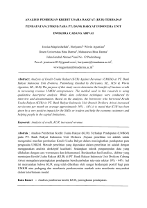 analisis pemberian kredit usaha rakyat