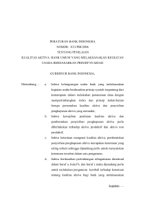 8/21/pbi/2006 tentang penilaian kualitas aktiva