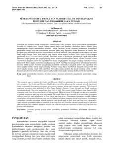 PENERAPAN MODEL KWEKA DAN MORISSEY DALAM