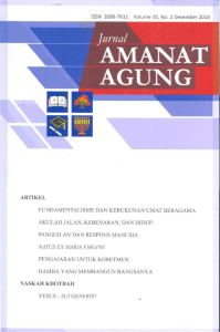 Jurnal Amanat Agung 2014 - Karya Ilmiah STT Jakarta