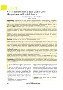 Nosocomial Infection in Burn Unit of Cipto Mangunkusumo Hospital