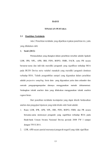 13 BAB II TINJAUAN PUSTAKA 2.1 Penelitian Terdahulu Ada 2