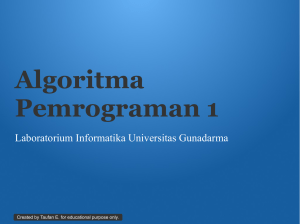 Algoritma Pemrograman 1 -