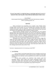 ANALISA PENJADWALAN PROYEK DENGAN METODE PERT DI