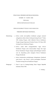 Peraturan Presiden Republik Indonesia Nomor 83 Tahun 2006