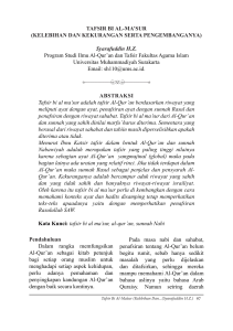 TAFSIR BI AL-MA`SUR (KELEBIHAN DAN - journal-ums