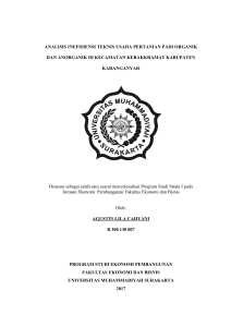 ANALISIS INEFISIENSI TEKNIS USAHA PERTANIAN PADI