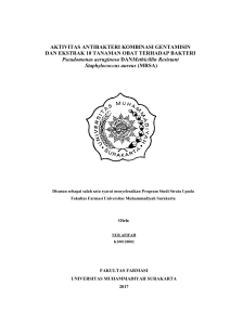 AKTIVITAS ANTIBAKTERI KOMBINASI GENTAMISIN DAN