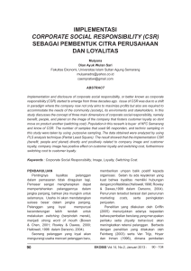 implementasi corporate social responsibility (csr)