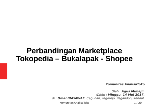 Perbandingan Marketplace Tokopedia – Bukalapak