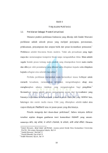 BAB II TINJAUAN PUSTAKA 1.1 Periklanan Sebagai Proses