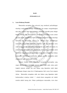 1 BAB I PENDAHULUAN A. Latar Belakang Masalah Matematika