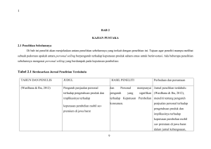 1 BAB 2 KAJIAN PUSTAKA 2.1 Penelitian