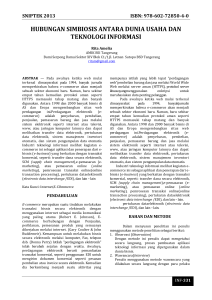 hubungan simbiosis antara dunia usaha dan teknologi informasi