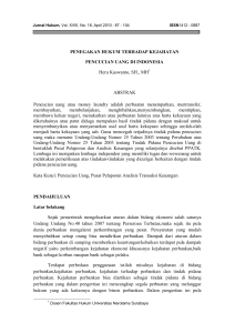 PENEGAKAN HUKUM TERHADAP KEJAHATAN PENCUCIAN